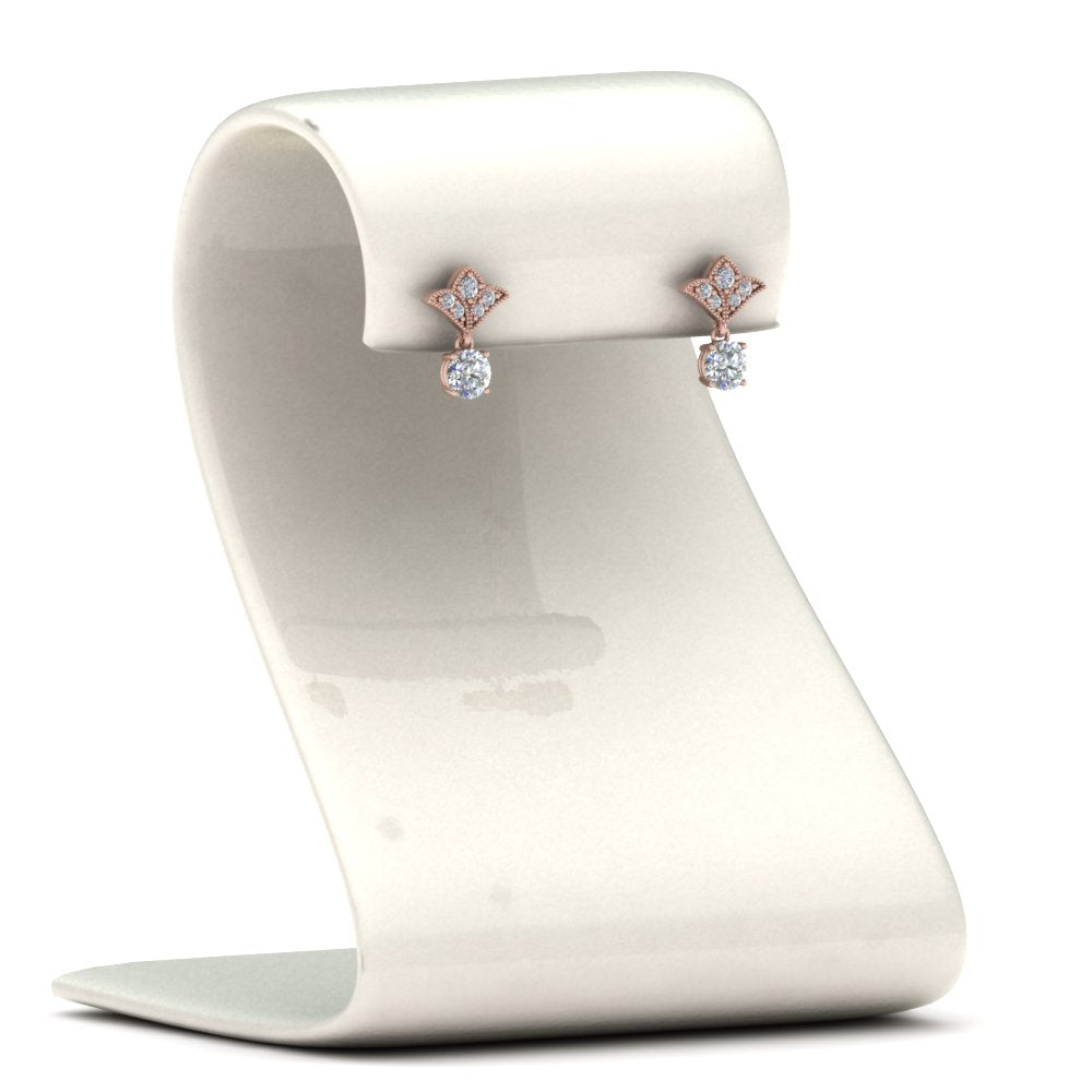 Art Deco Inspired Round Drop Earring Half Carat