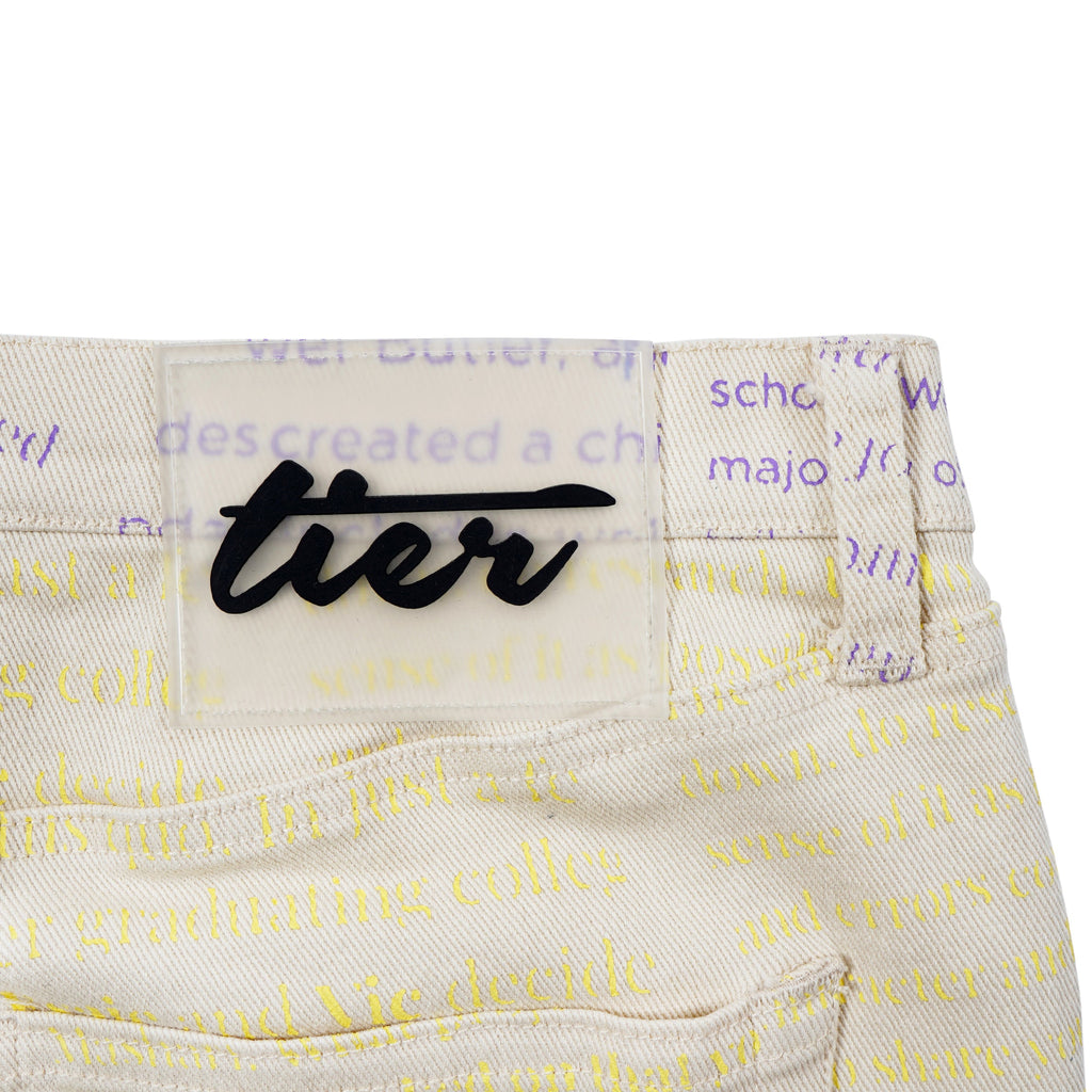 CREAM ARTICLE DENIM PANT