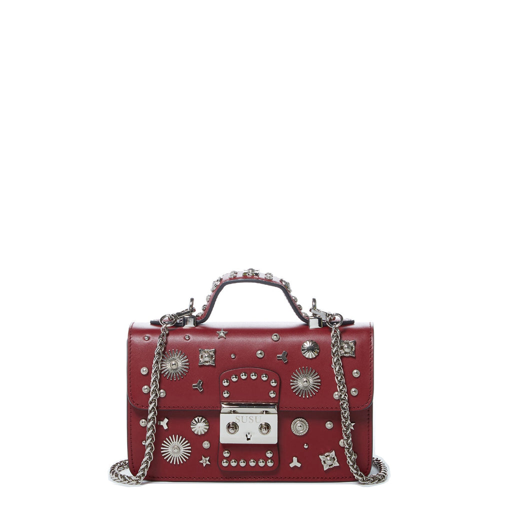 Red Studded Small Handbag