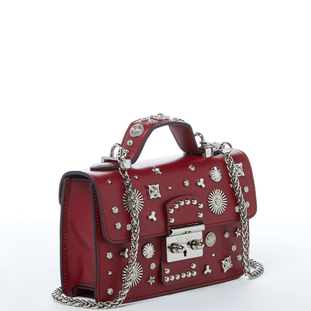 Red Studded Small Handbag