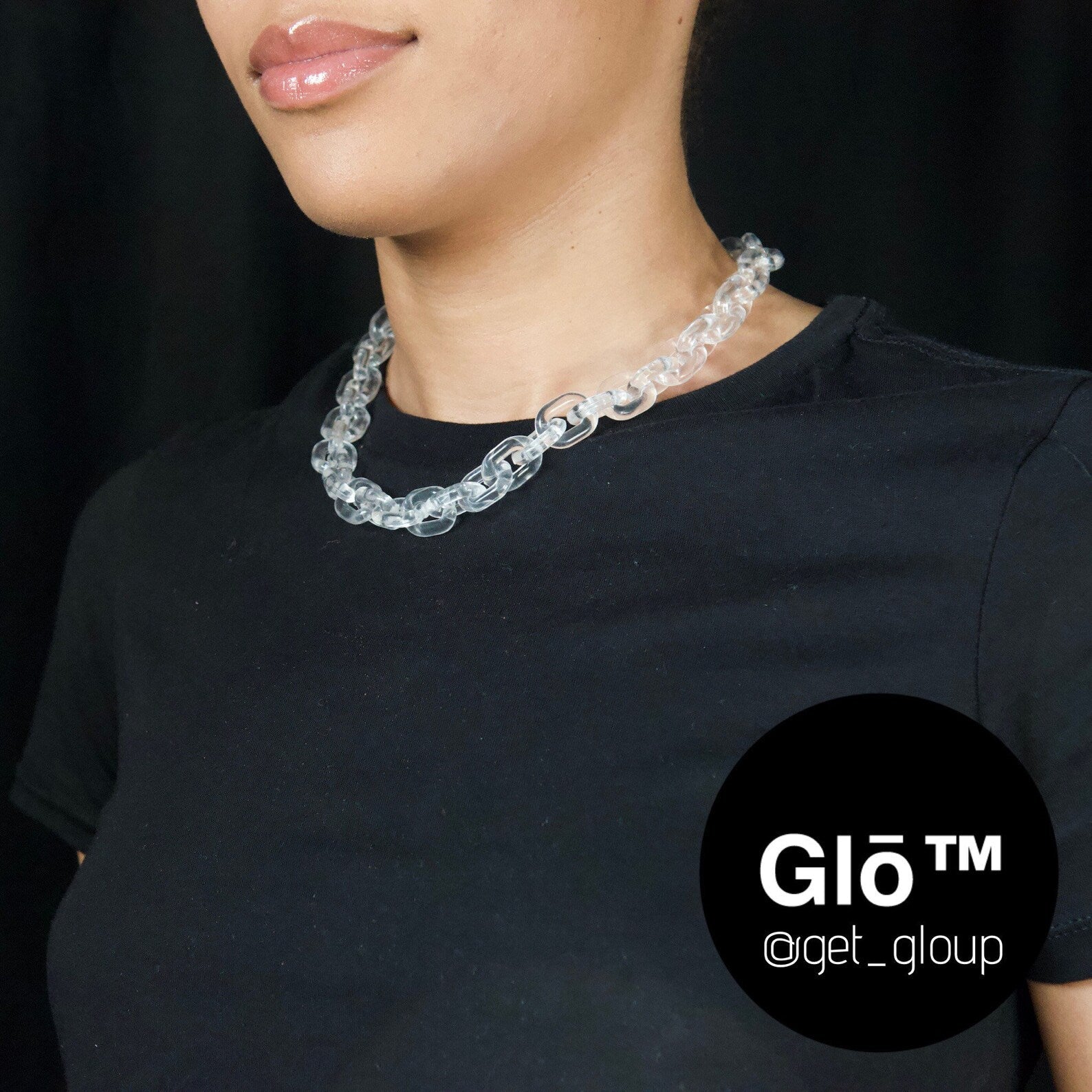Clear Anchor Link Choker – Acrylic Glass Chain for Y2K Fashion, Layering & Minimalist Style