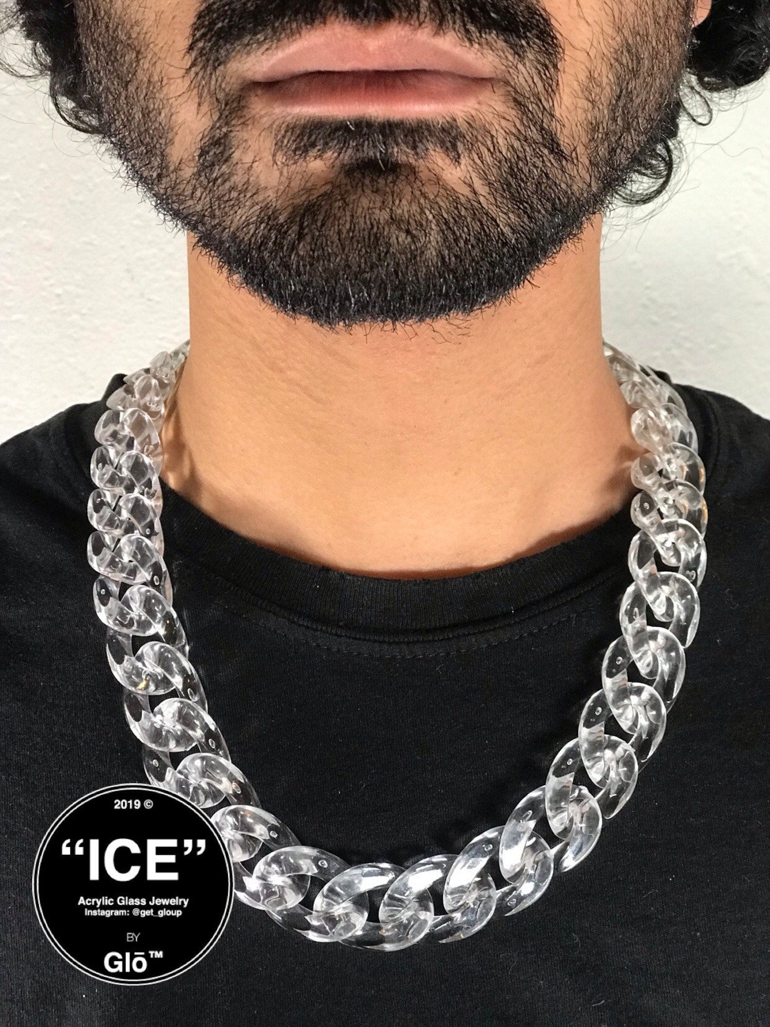 Clear Large Cuban Link Necklace – Acrylic Glass Chain for Layering, Y2K Fashion & Statement Style