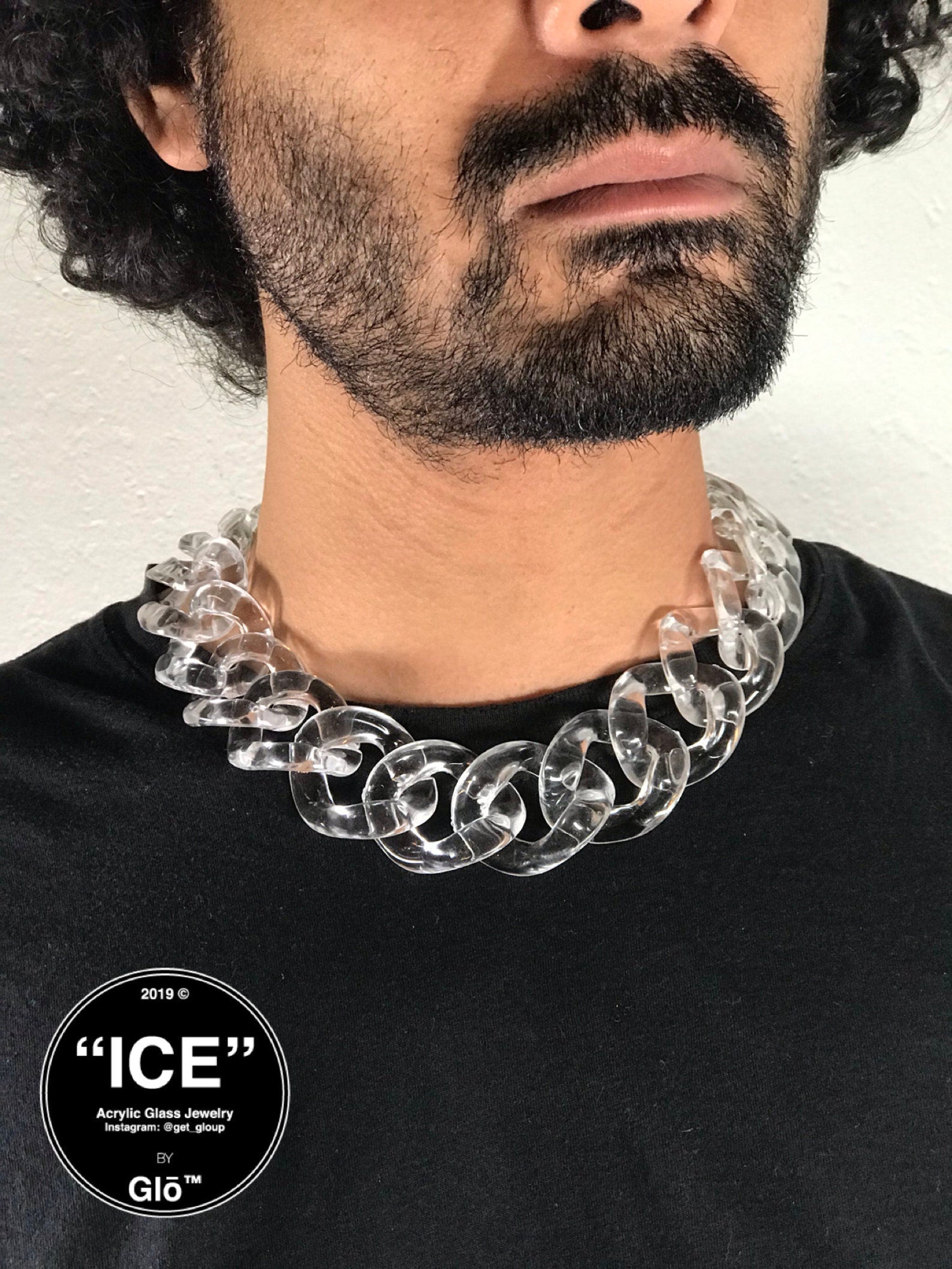 Clear XL Curb Link Choker – Chunky Acrylic Glass Chain for Y2K Fashion, Streetwear & Bold Statement Style