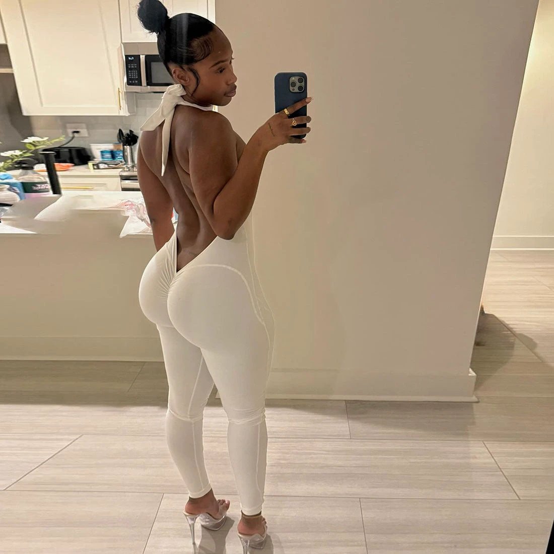 Backless Halter Tie Jumpsuit