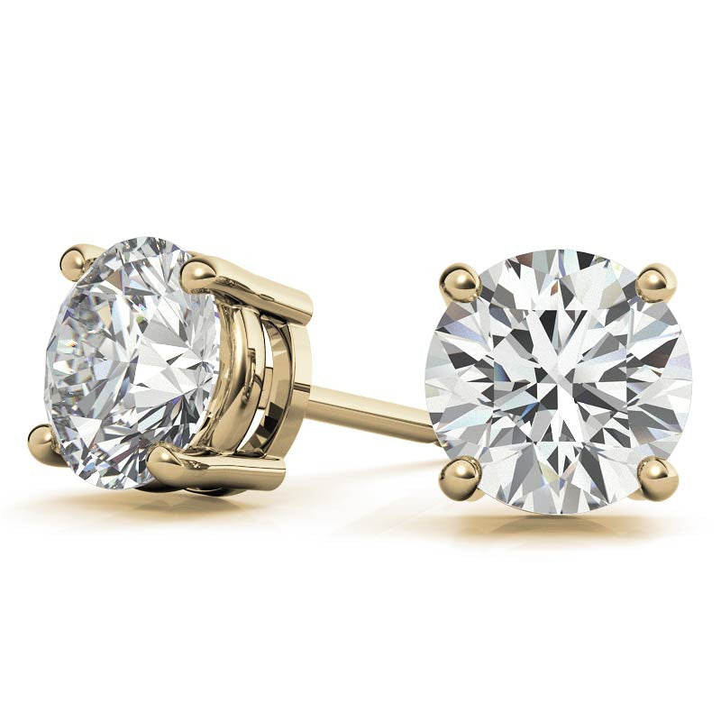 Diamond Round Stud Earrings