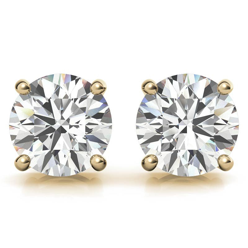 Diamond Round Stud Earrings