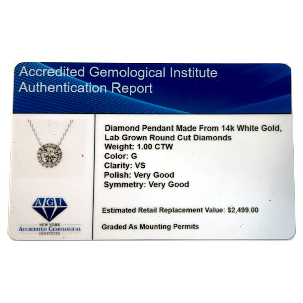 Diamond Halo Pendant Necklace