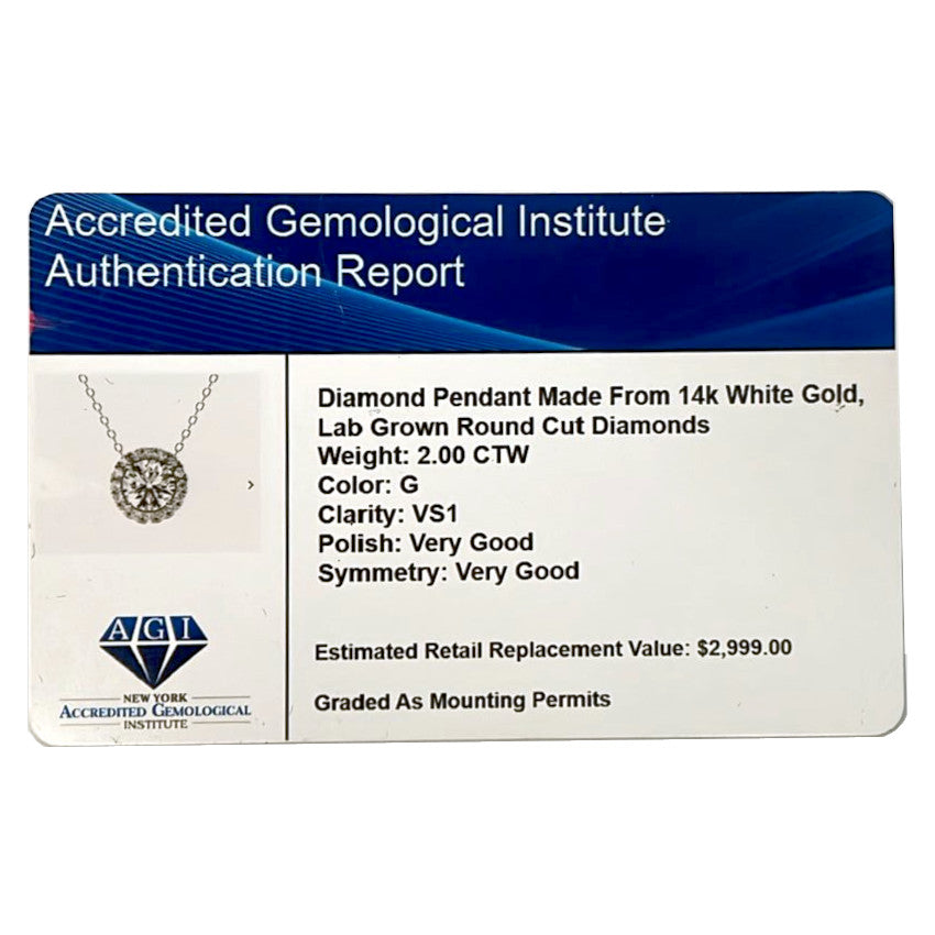 Diamond Halo Pendant Necklace