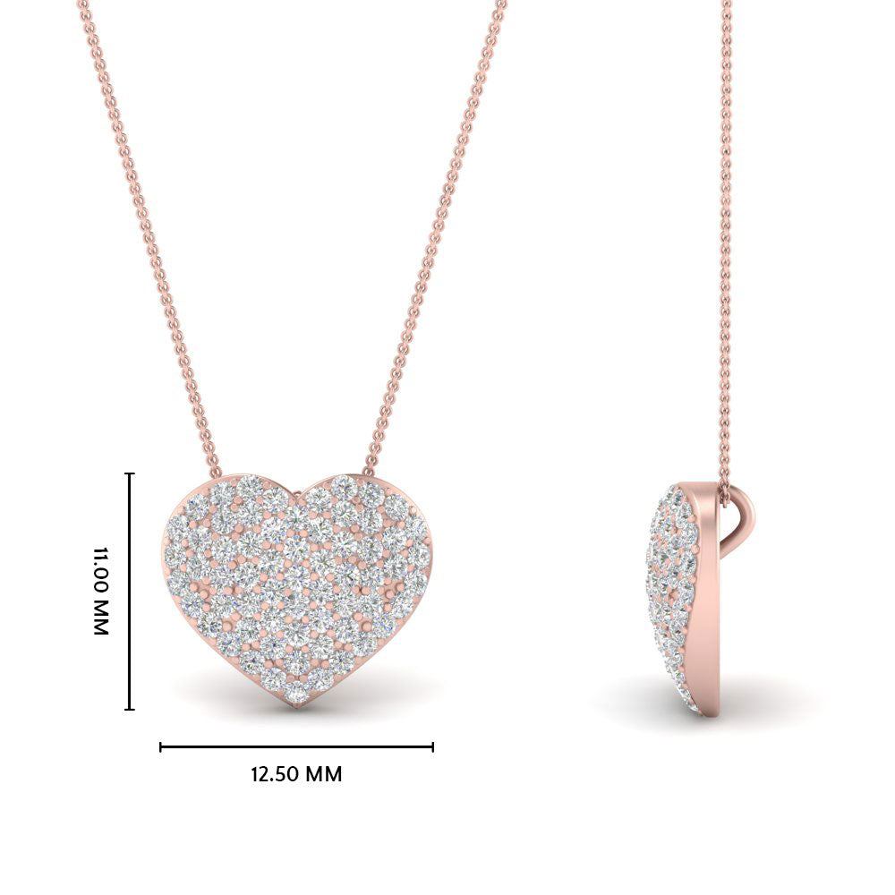 Heart Cluster Diamond Pendant