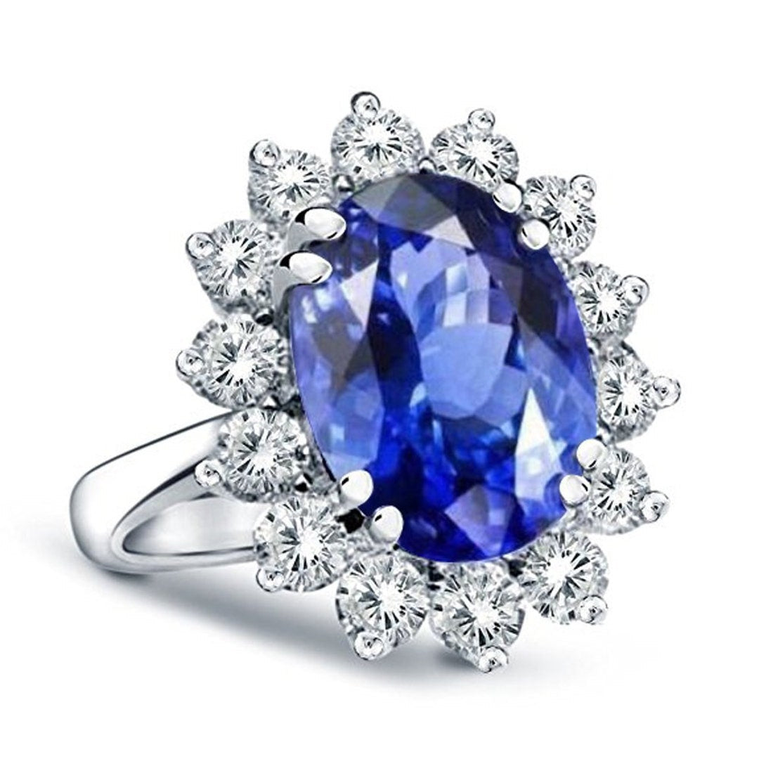 Princess Diana Inspired Sapphire and Diamond Halo Ring
