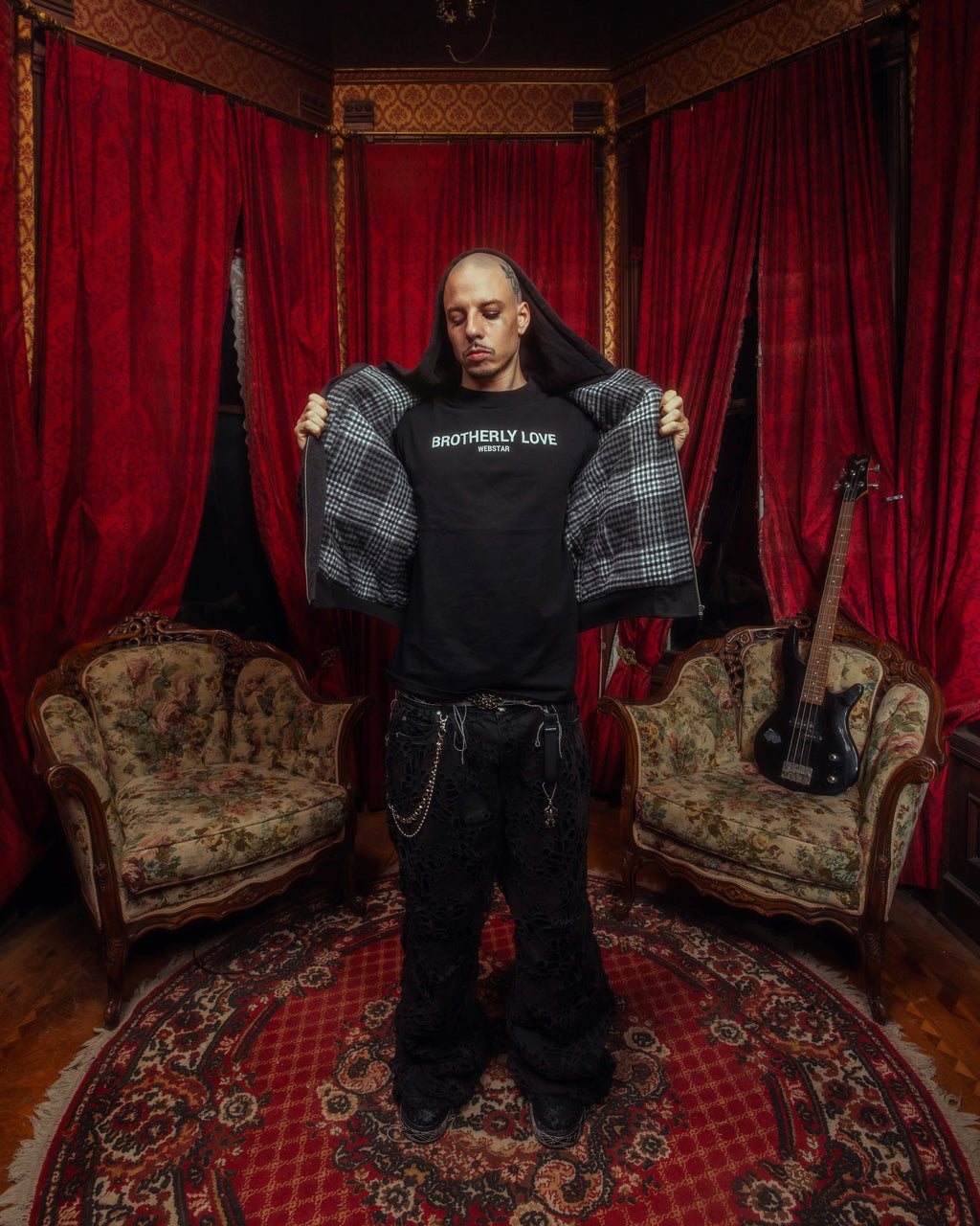 BL BURNEDWEB DENIM BOMBER JACKET