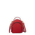 Small Red Leather Backpack Purse Convertible Crossbody Bag