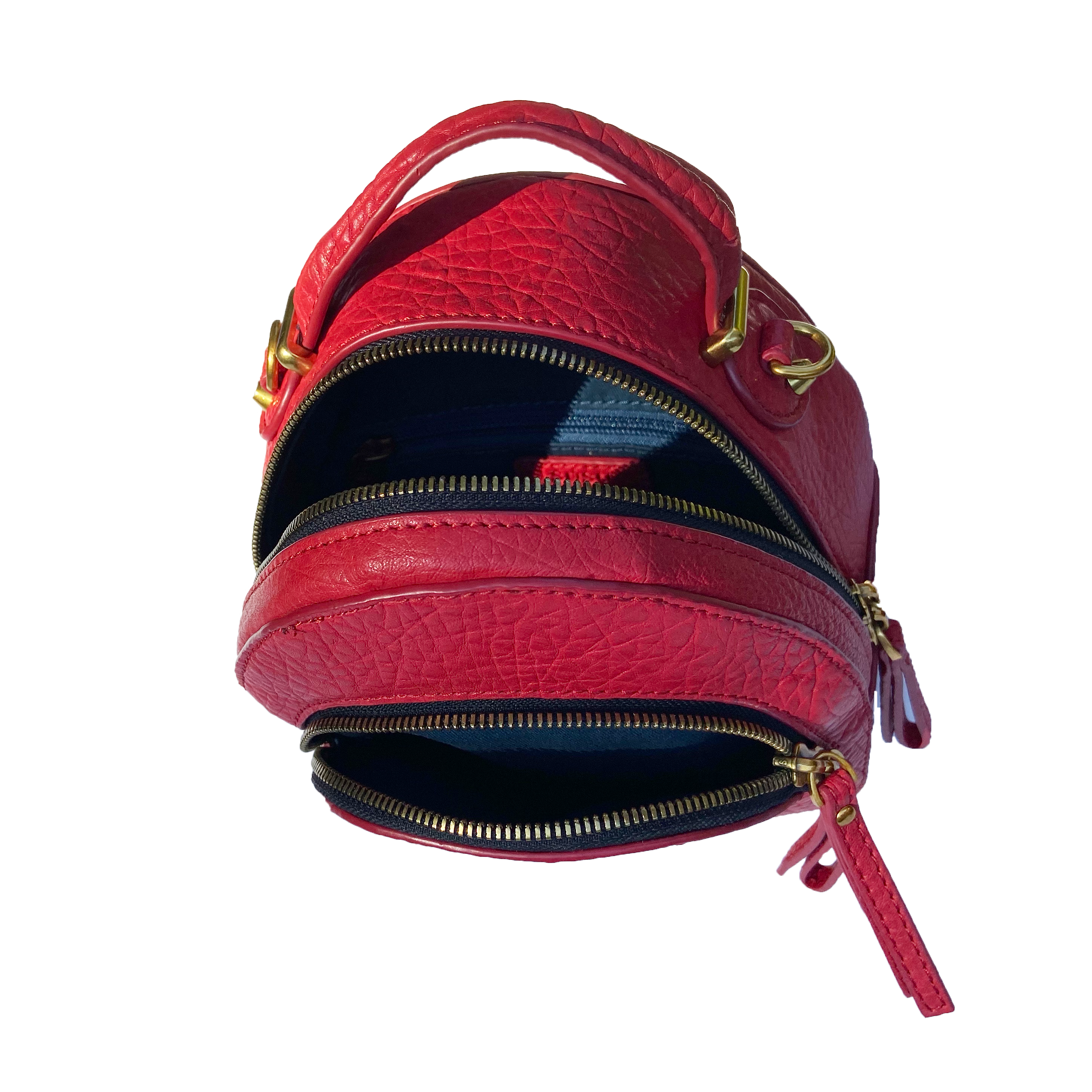 Small Red Leather Backpack Purse Convertible Crossbody Bag