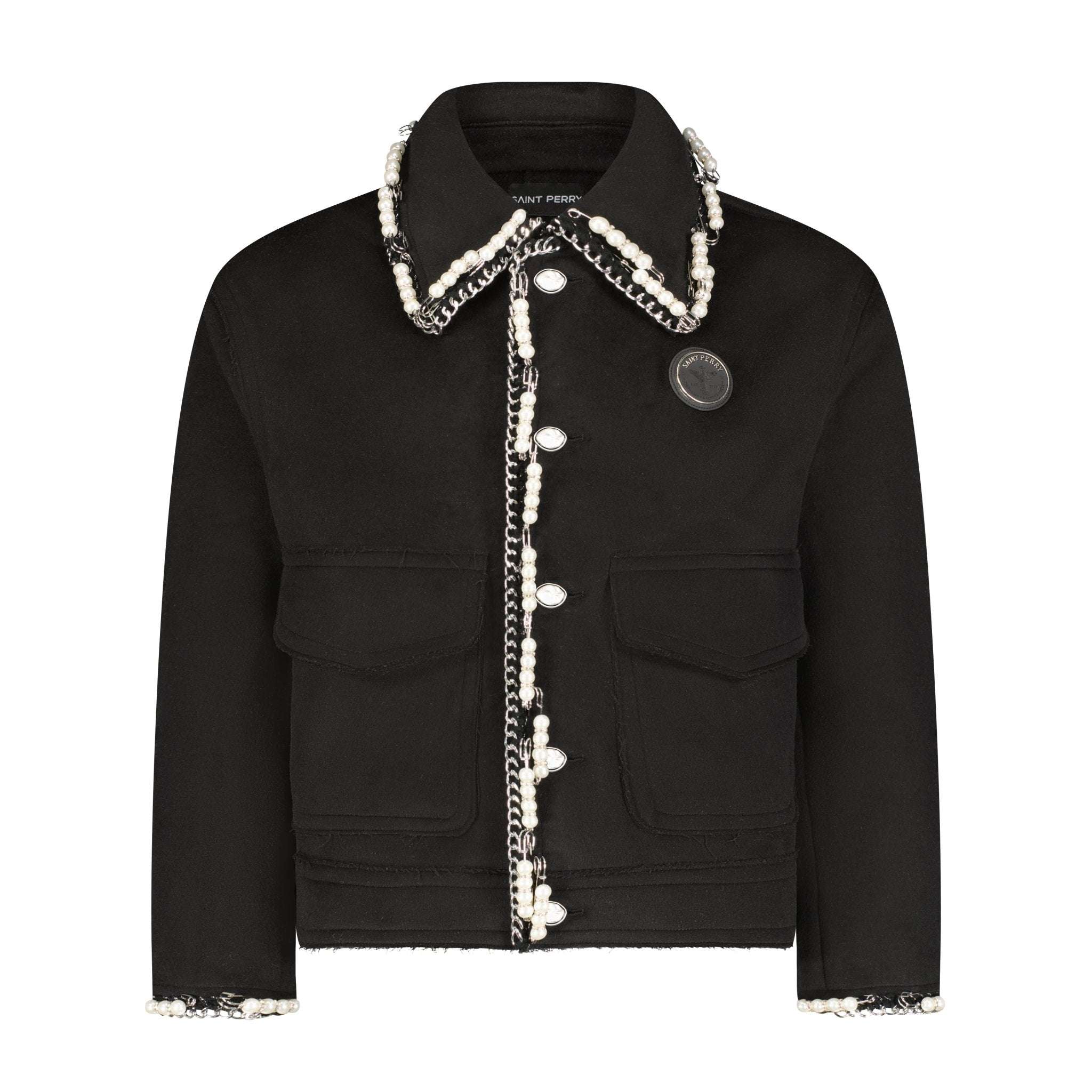 Stud and pearls embellished Jacket