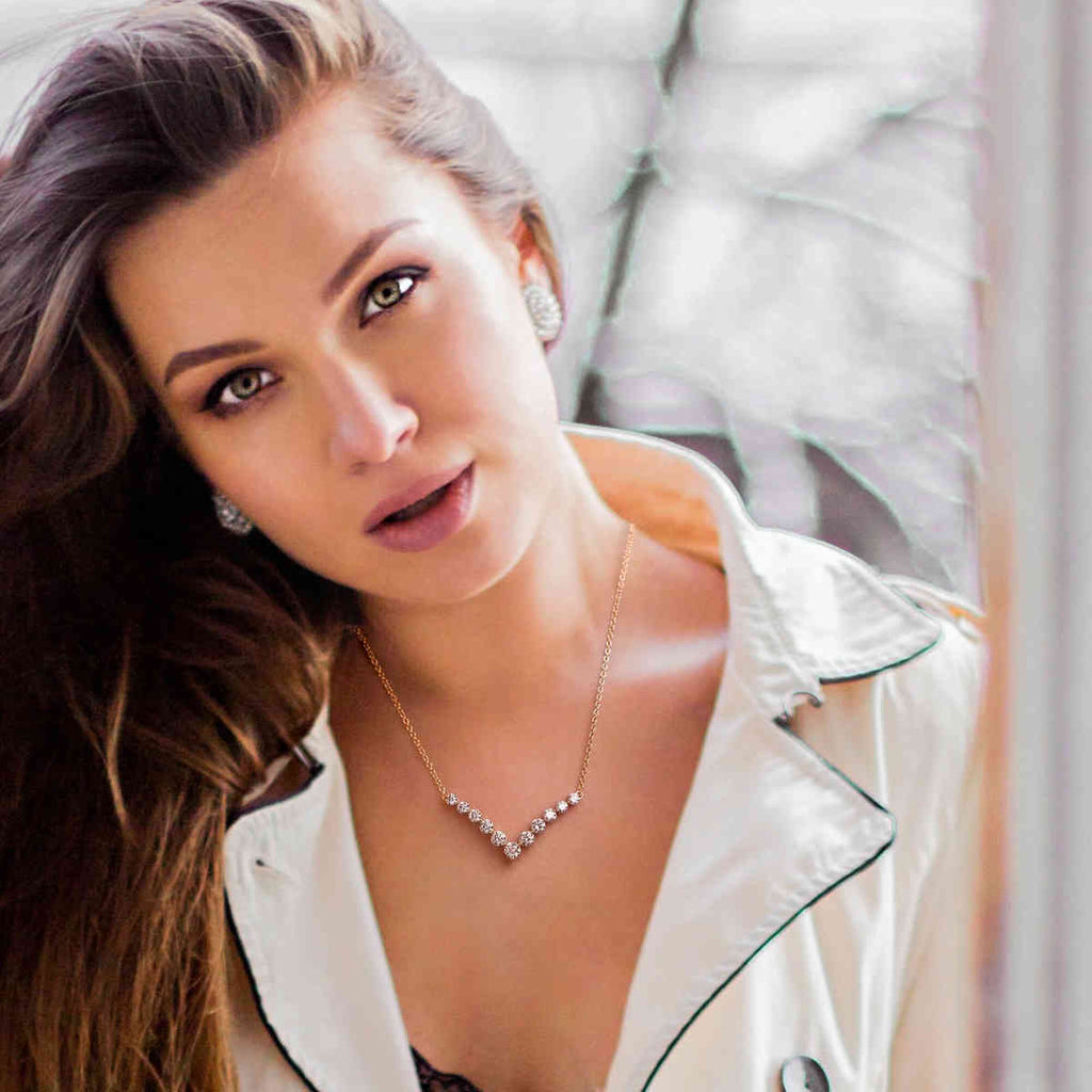 Round Graduated V-Necklace