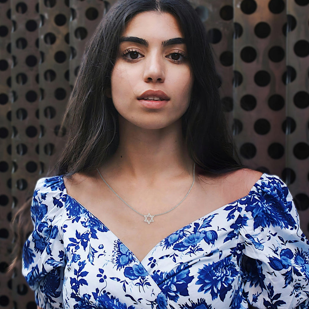 Star Of David Delicate Diamond Pendant