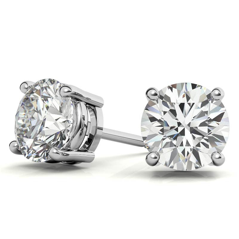 Diamond Round Stud Earrings